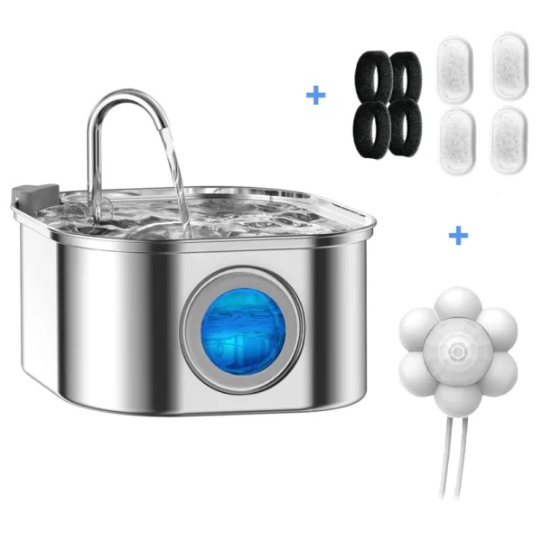 3.2L Stainless Steel Pet Water Feeder