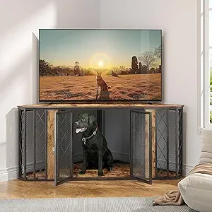 67" Corner Dog Crate Furniture