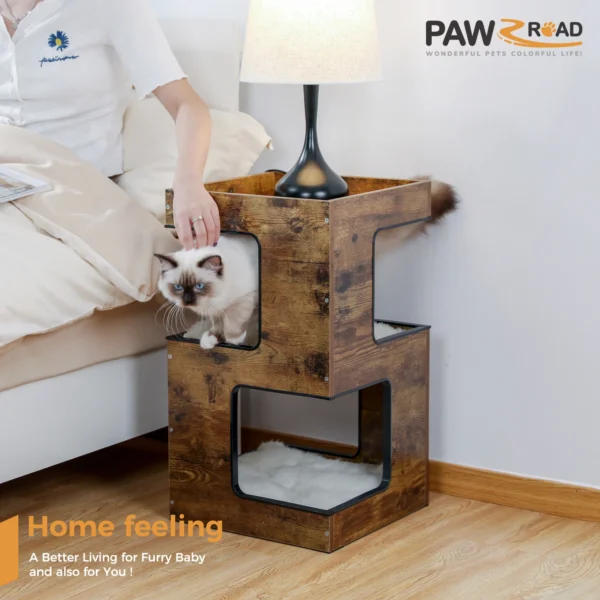 Wood House Cat Bed