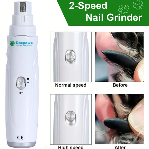 Professional 2-Speed Dog Nail Grinder with 3 Ports